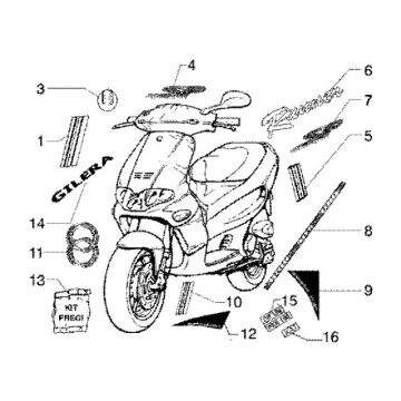 Emblemen - Stickers - Logo Gilera Runner FXR 180 2-takt