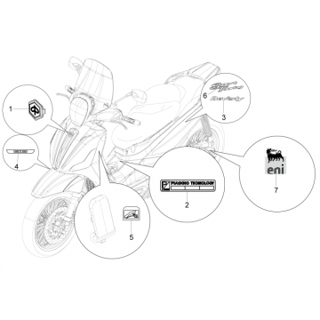 Emblemen - Stickers - Logo Piaggio Beverly 350 Sport Touring Euro 3 2013-2014