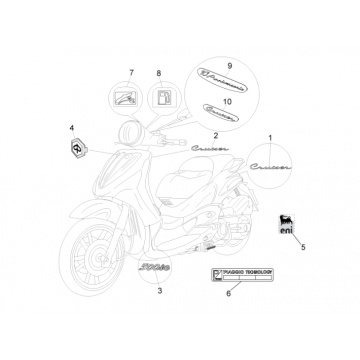 Emblemen - Stickers - Logo Piaggio Beverly 500 Euro 3 2007-2012