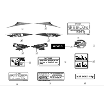 Emblemen - Stickers - Logo Kymco Agility FR 12" 50 4-takt AC Euro 4 blauw