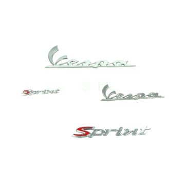 Stickerset/embleemset 3D dik Vespa Sprint chroom 4-delig