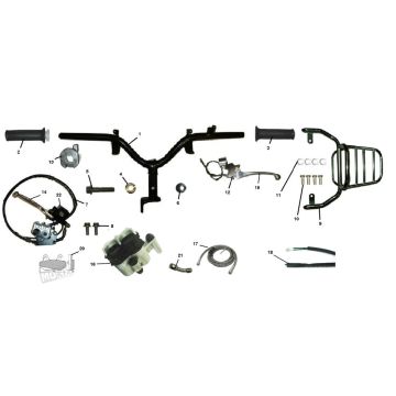 Stuur- Remcilinder- Remklauw - Remblokken - Achterdrager Riva Sport VX50S 4-takt