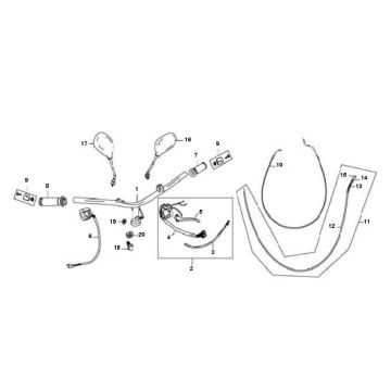 Stuur- Spiegels - Kabels - Handvatten Peugeot V-Clic 50 4-takt AC