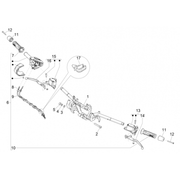Stuur - Remcilinder- Gaskabel - Handvatten Piaggio Beverly 300 HPE 4V ABS Euro 5 2021-2022