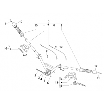 Stuur - Remcilinder- Gaskabel - Handvatten Piaggio MP3 300 LT Sport 2009-2014