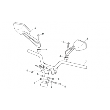 Stuur - Spiegels Aprilia SR 50 LC (injectie en carburateur) 2004-2009