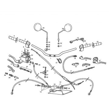 Stuur - Remcilinder - Remhendel - Spiegels - Kabels Derbi Derbi Senda SM DRD oud model