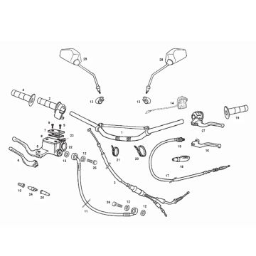 Stuur - Remcilinder - Remhendel - Spiegels - Kabels Derbi Derbi Senda SM DRD 2006