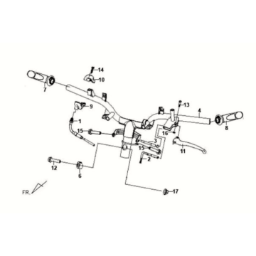 Stuurbocht / remgrepen KPL. L/R Sym Fiddle II 125S