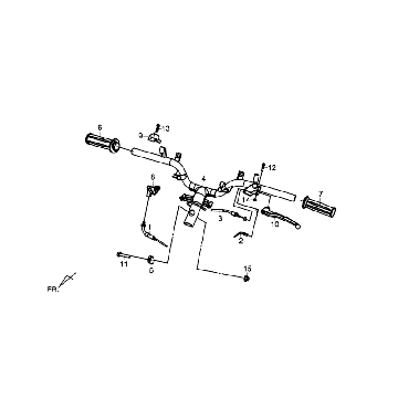 Stuurbocht Remgrepen Kpl Lr Sym Fiddle III Matt Black