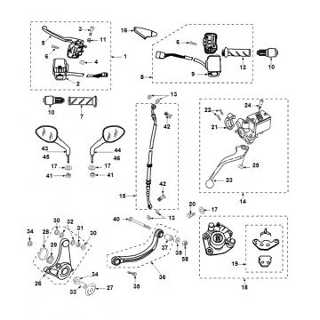 Stuur - Onderdelen stuur - Spiegels Peugeot Speedfight 2 50 2-takt AC Euro2