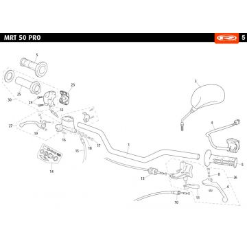 Stuur - Onderdelen stuur - Spiegels Rieju MRT pro enduro groen 2010 2-takt