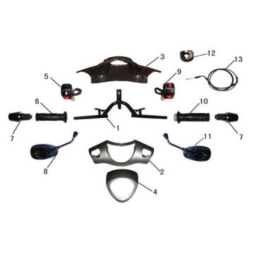 Stuur - Onderdelen stuur AGM LX zwart