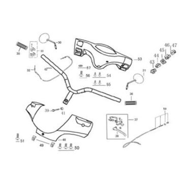 Stuur - Onderdelen stuur AGM SP50 flat antraciet