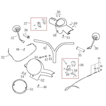 Stuur - Onderdelen stuur AGM Swan zwart
