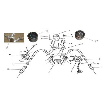 Stuur - Onderdelen stuur BTC Grande Retro 125