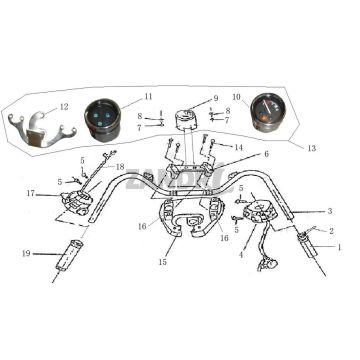 Stuur - Onderdelen stuur BTC Grande Retro GT1 blauw creme metallic