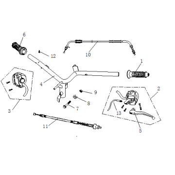 Stuur - Onderdelen stuur China Ape 50 bruin