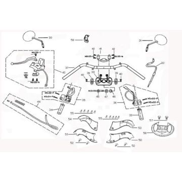 Stuur - Onderdelen stuur China Joy wit