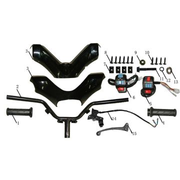 Stuur - Onderdelen stuur China Touring rood