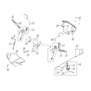 Stuur - Onderdelen stuur Kymco Agility 12" 125 blauw