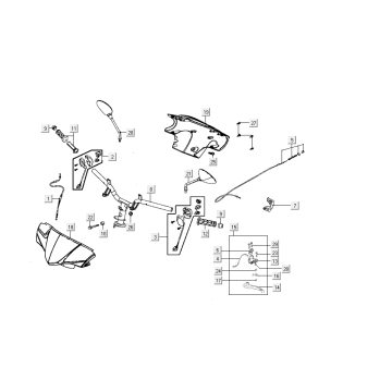 Stuur - Onderdelen stuur Kymco Agility Delivery 4-takt Euro 4 zwart