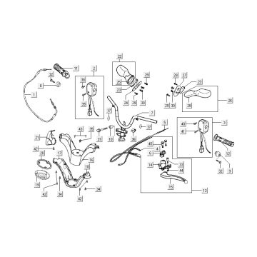 Stuur - Onderdelen stuur Kymco Grand Dink 2-takt Titanium