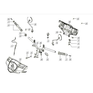 Stuur - Onderdelen stuur Kymco Like 200i Wit