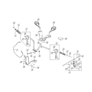 Stuur - Onderdelen stuur Kymco New Dink 4-takt zwart metallic