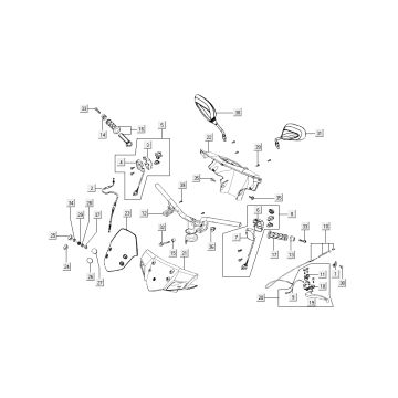 Stuur - Onderdelen stuur Kymco Super8 50 4-takt 2007-2009 Rood zwart