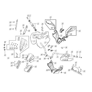 Stuur - Onderdelen stuur Kymco Xciting 400i Geel
