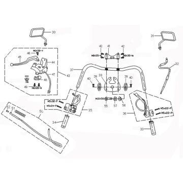 Stuur - Onderdelen stuur Neco Borsalino Oro mat creme