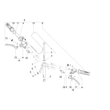 Stuur - Onderdelen stuur Piaggo Zip 50 4-takt IGET 3V Euro 4
