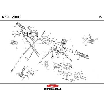 Stuur - Onderdelen stuur Rieju Rs1 geel- blauw 2001 2-takt