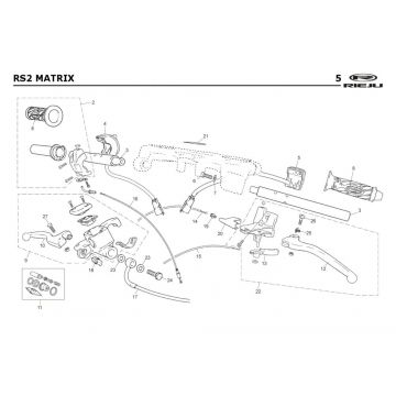 Stuur - Onderdelen stuur Rieju Rs2 blauw 2005 2-takt