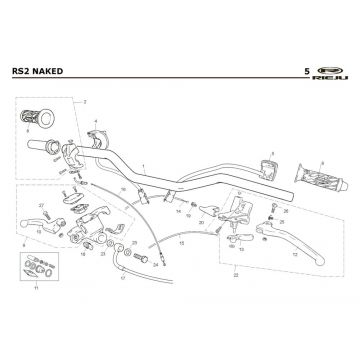 Stuur - Onderdelen stuur Rieju Rs2 Naked zwart 2009 2-takt