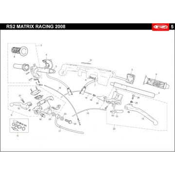 Stuur - Onderdelen stuur Rieju Rs2 racing blauw 2010 2-takt