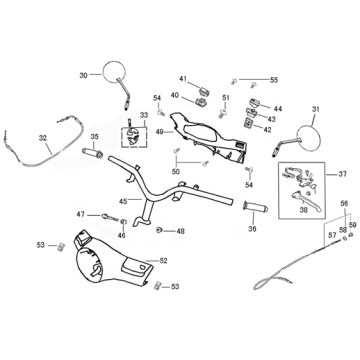 Stuur - Onderdelen stuur Vom Venice 125 zwart