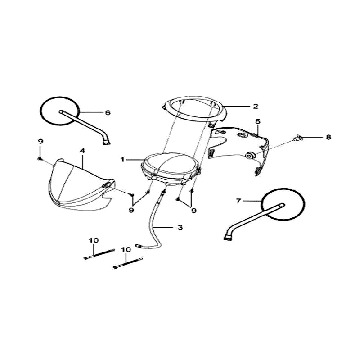 Stuurkap- Kilometerteller - Kilometertellerkabel - Spiegels Sym Mio (alle kleuren)