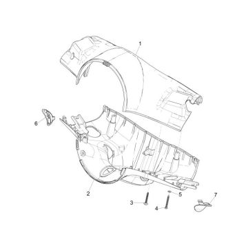 Stuurkappen Vespa Primavera 50 4-takt IGET 3V Euro 4 Beige Unico Opaco 516/A