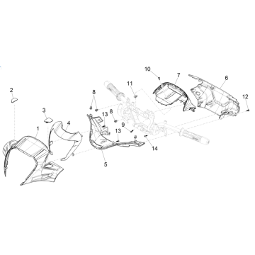 Stuurkappen Piaggio Beverly 300 HPE 4V ABS Euro 5 2021-2022
