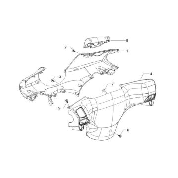 Stuurkappen Piaggio zip 2000 4-takt AC zwart 94
