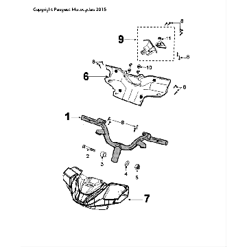 Stuur - Stuurkappen Peugeot Speedfight 4 50 2-takt LC wit