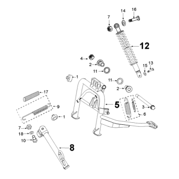 Suspension and stand Peugeot Django 125 EFI E4 2018-2020