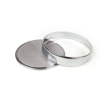 Kilometertellerglas set  Vespa diameter=105mm Vespa PX Lusso (1984->),PK XL1,GT 250 i.e. 60 (ZAPM451),GTV 125 (ZAPM313),GTV 250 (ZAPM451),GTV 300 (ZAPM452) verchroomde ring getint/smoke glas