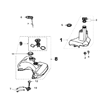 Benzinetank - Benzinepomp Peugeot Speedfight 2 50 2-takt AC Zwart