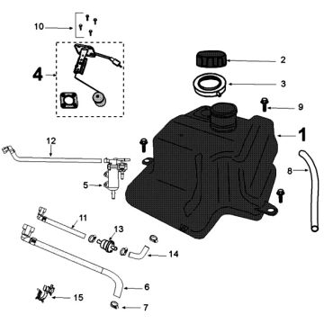 Benzinetank - Benzinepomp Peugeot Kisbee 50 4-takt AC Euro 4