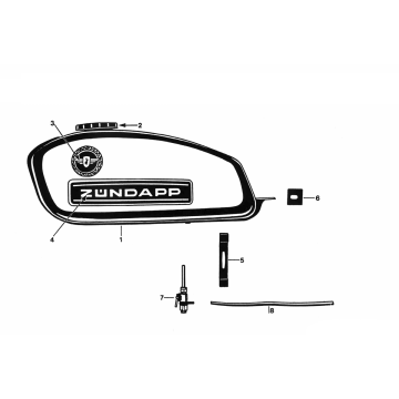 Benzinetank - Benzinekraan Zündapp KS 50 350-012 en 014