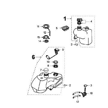 Benzinetank - Vacuümkraan Peugeot Elyseo zwart