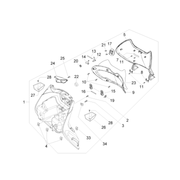 Beenschild Piaggio Beverly 500 Euro 3 2007-2012 grijs 713/B